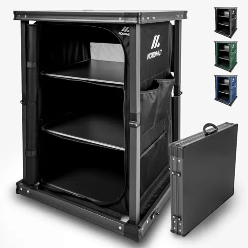 NORDMUT® Campingschrank faltbar – robuster und geräumiger Campingregal für einfache Organisation