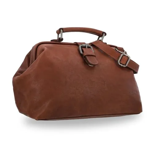 Gusti Leder Damen Umhängetasche Lillith – Vintage Schultertasche & Handtasche, Retro Crossbody Bag Braun, Ledertasche für Alltag, Freizeit & Büro