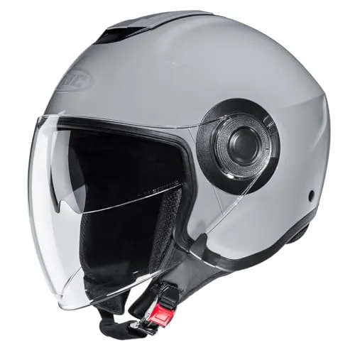 HJC Motorrad-Jethelm i40N N.Grey, XL - Motorradhelm aus Polycarbonat, leicht mit nur 1250 g, hervorragende Stoßdämpfung und 99 % UV-Schutz für sicheres Fahren.