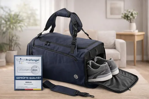 BeMaxx Sporttasche 40L blau Rucksackfunktion Schuhfach Nassfach 600D Polyester