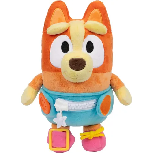 Anziehspaß Baby Bingo - Plüschfigur mit Knöpfen und Reißverschluss - Plüsch-Spielzeug, superweiche 25,4 cm große Figur, die spielerisch feinmotorische Fähigkeiten fördert und das Anziehen-Lernen erleichtert.