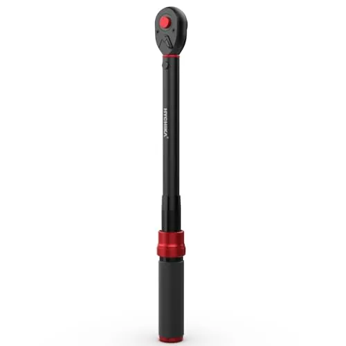 HYCHIKA Drehmomentschlüssel 3/20.3 cm 10-60Nm ±2% Genauigkeit 72 Zähne Drehmomentschlüssel Set mit 3/8 auf 1/4 Adapter Universalgelenk 75mm Verlängerungsstange für Auto Motorrad Fahrrad Mechanische