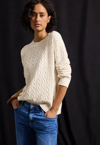 Strickpullover STREET ONE für Damen, Gr. 38, beige - Hochwertiger Pullover für Damen aus 40% Baumwolle, ideal für modische Alltags-Outfits. Der Rundhalsausschnitt und das kuschelige Material sorgen für ein angenehmes Tragegefühl.