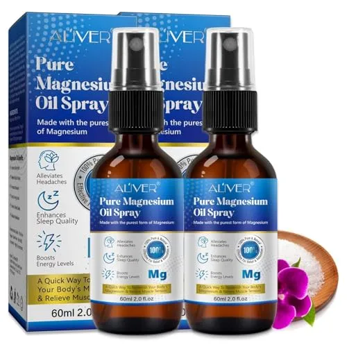 P-Beauty 2x Magnesiumöl Spray 60ml - Reines Zechstein Magnesium für Muskelentspannung & Stressabbau - Magnesiumspray für Füße, Haut & Körper - Ideal für Sport, Muskeln schmerzen & besseren Schlaf