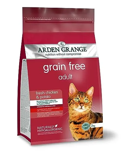 Arden Grange Katze Huhn mit Kartoffeln 2kg, getreidefreies Katzentrockenfutter