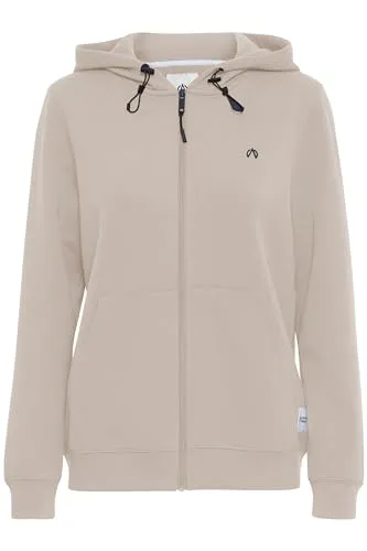 Produktbild NORTH BEND NBTara Damen sportliche Sweatjacke Kapuzenjacke Hoodie atmungsaktiv und komfortabel mit Kapuze, Größe:42, Farbe:Dove (1153)