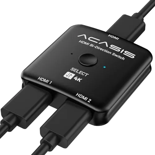 ACASIS HDMI Switch Splitter 4K @ 60Hz HDMI Splitter 1 Eingang 2 Ausgänge HDMI Splitter Unterstützung 4K 3D HDR für Xbox PS5/4/3 Blu-Ray Player Fire Stick Roku HDTV