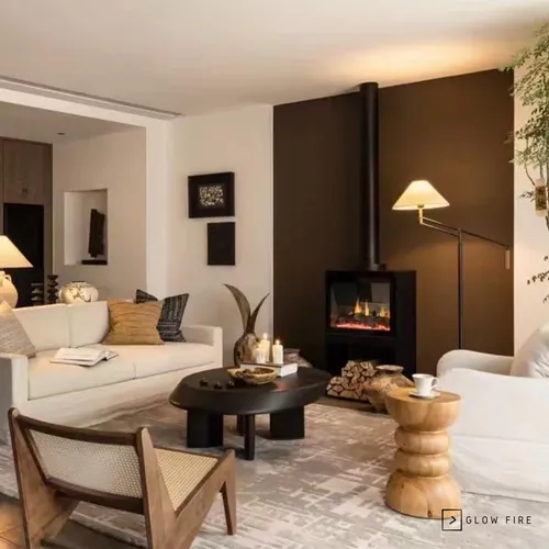 Glow Fire SCM-7 Elektrokamin Screen Motion - Eleganter Elektrokamin mit LED-Technologie und Heizfunktion. Genießen Sie realistische Flammenfarben und eine angenehme Atmosphäre, ideal für jeden Raum. Bedienung über App oder Fernbedienung möglich.