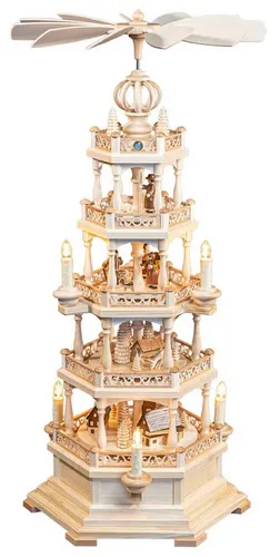 Müller Kleinkunst Seiffen Weihnachtspyramide 4-stöckig