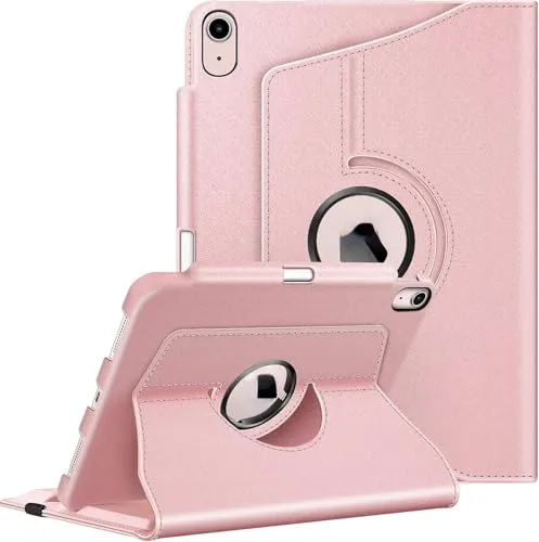 FINTIE Hülle für iPad Air 11 Zoll M4/M3/M2 (2026/2025/2024), iPad Air 5. Gen 2022/ iPad Air 4 2020 10.9 Zoll mit Stifthalter - 360 Grad verstellbare Schutzhülle Cover mit Standfunktion, Roségold