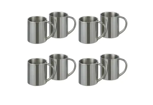HAC24 Becher Trinkbecher Isolierbecher Kaffee Thermo Tasse Edelstahlbecher, 8-tlg., Edelstahl, 200ml, Doppelwandig