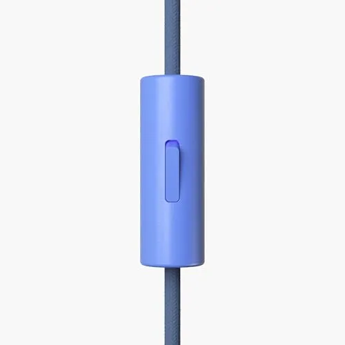 3x Lightstock Tasteful Switch - Zylindrischer 1-pol. Schalter, Blau - Eleganter Lampenschalter (1-polig) in Blau für 2- oder 3-adrige Rundkabel. Ideal in Kombination mit über 30 Textilkabeln. Einfache Montage und sichere Verbindung, max. 75W. Made in EU - für stilvolle Beleuchtung!