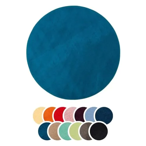 Liebling Badteppich Santos, Ø 110 cm, Petrol in petrol von liebling