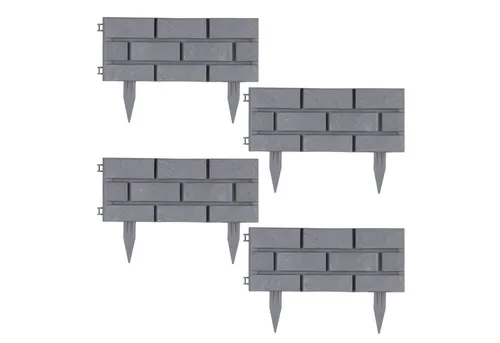 Beeteinfassung Steinmauer Grau Nessa - Beeteinfassung aus witterungsbeständigem Kunststoff, ideal für Blumen-, Kräuter- und Gemüsebeete. Langlebig und stilvoll mit einer Höhe von 29 cm.