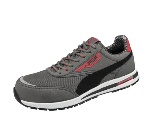 PUMA Safety Rider Grey Low S1PS ESD – Unisex Sicherheitsschuhe - Herren Industrie & Handwerk Schuhe mit atmungsaktiven, metallfreien Eigenschaften und rutschfester Sohle für maximale Sicherheit und Komfort im Arbeitsalltag.
