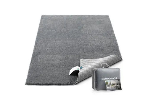 SONGMICS HOME Rutschfester Teppich 80 x 150 cm, maschinenwaschbar, modern in Taubengrau