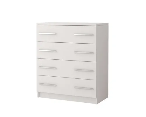 Deine Möbel 24 Kommode OLMO 02 für Jugendzimmer in Weiß/Grau - Praktische Kommode OLMO 02 für Kinder- und Jugendzimmer, ideal zur optimalen Raumnutzung. Mit 4 Schubladen und zeitlosem Design in Weiß/Grau, passt sie perfekt in jedes Zimmer und bleibt stets modern.