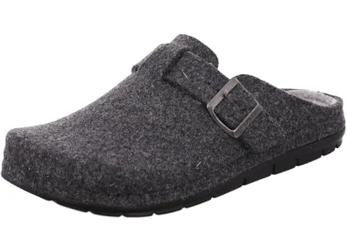 Rohde Herren Pantoffel aus recyceltem Softfilz Riemen mit Schnalle Rodigo-H 6747, Größe:43 EU, Farbe:Grau