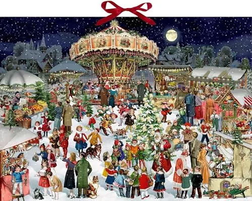 Wand-Adventskalender - Nostalgischer Weihnachtsmarkt von Barbara Behr - Kalender mit nostalgischem Weihnachtsmarkt-Motiv, ideal zum Selberfüllen und für eine besinnliche Adventszeit.