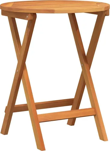vidaXL Klappbarer Gartentisch Rund Ø60 cm aus Akazienholz - Moderner Klapptisch für Outdoor-Dining, aus massivem Akazienholz gefertigt. Stabil und stylisch, ideal für Balkon und Garten. Faltbares Design für einfache Lagerung, Platz für bis zu 2 Personen.