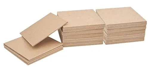 VBS XXL 50er-Pack Untersetzer 10x10 cm MDF-Holz Glasuntersetzer
