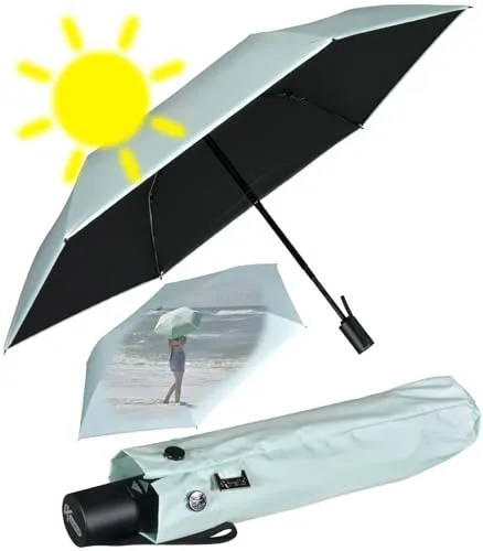 iX-brella Mini Sonnen-Regenschirm mit Auf-Zu-Automatik in grün von iX-brella