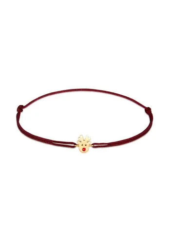 Elli Armband Rentier X-Mas Nylon Rot 925 Silber in rot von Elli