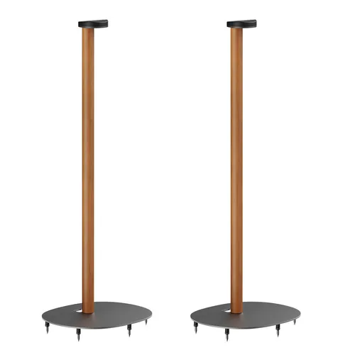 Lautsprecher-Ständer Bodenständer - Hochwertiger Lautsprecher-Ständer in Schwarz/Buche, ideal für optimale Klangpositionierung und stilvolle Raumgestaltung.