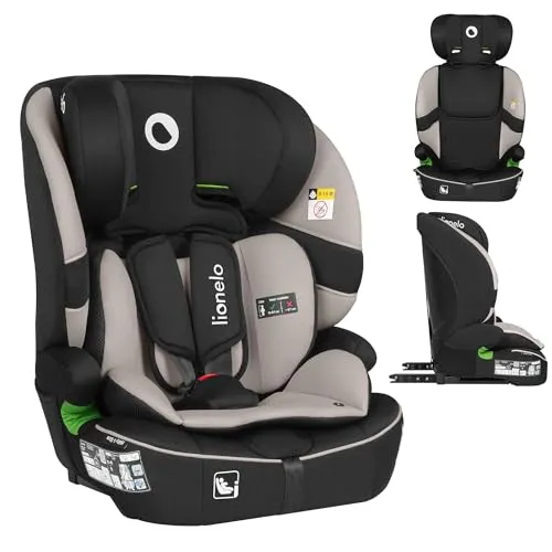 Lionelo LO-BILLY I-SIZE Kindersitz - ISOFIX-Kindersitz für Kinder von 76-150 cm, bietet höchsten Komfort und Sicherheit nach R129 Standard, mit verstellbarer Kopfstütze und atmungsaktiven Materialien.