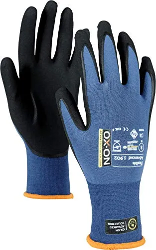 HandschuhMan. OX-ON Flexible Advanced 1902 Nitril Montagehandschuhe Größe 6-12, Extradünn und doch haltbar (10/XL)