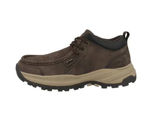 Dockers Herren Halbschuhe Dunkelbraun EU 42 - Wanderschuhe aus hochwertigem Nubuklederimitat, mit bequemer Textile Innenausstattung und praktischem Wechselfußbett für optimalen Komfort.