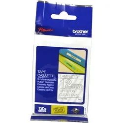 Brother P-Touch Band TZe-135 - 12mm x 8m weiß auf transparent, ideal für langlebige und klare Beschriftungen im Büro
