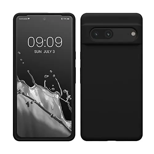 kwmobile Handyhülle für Google Pixel 7 Hülle, für Pixel 7 Case - Hülle Silikon - kabelloses Laden - Schwarz