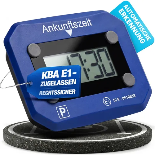 Elektronische Parkscheibe Digitale Parkuhr KBA-Zulassung DE, Automatik-Erkennung