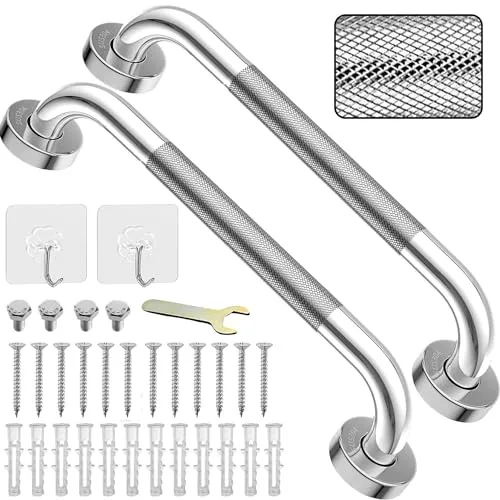 Haltegriff Bad 43cm Edelstahl 304 Rutschfest Sicherheitsgriff 2er Pack