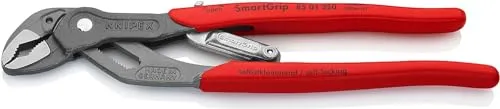 KNIPEX SmartGrip Wasserpumpenzange 250 mm - Zangen mit automatischer Einhand-Einstellung für Rechts- und Linkshänder. Ideal für kraftsparendes Arbeiten und sicheres Greifen dank spezialgehärteter Zähne.