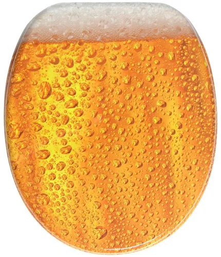 Sanilo WC Sitz mit Absenkautomatik - Bier Motiv - WC-Sitz mit hochwertiger, antibakterieller Oberfläche und sanfter Absenkautomatik für leisen Gebrauch. Ideal für kreative Badezimmergestaltungen und einfache Montage auf allen gängigen WC-Becken.