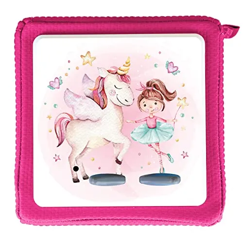 MeinBaby123® Schutzfolie kompatibel mit Toniebox | Schutzcover selbstklebend | Premium Qualität | Aufkleber passgenau I Folie Sticker I Toniebox Zubehör (Einhorn & Ballerina)