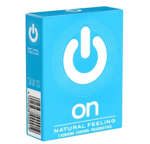 ON Condoms Kondome Natural Feeling Packung mit, 3 St., klassische Kondome für jede Stellung