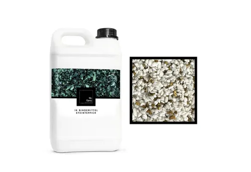 Mr. Epoxy Bodenversiegelung Steinteppich Komplettset, (25 kg Kieselsteine + 1,3 kg Bindemittel) - Buntsteinputz Bodenbelag