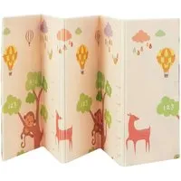 Juskys Puzzlematte Jakob, Bären & Waldtiere - Puzzlematte 180x200 cm, doppelseitiges Muster, weich und platzsparend faltbar - ideal für sichere Spielbereiche ab Geburt.