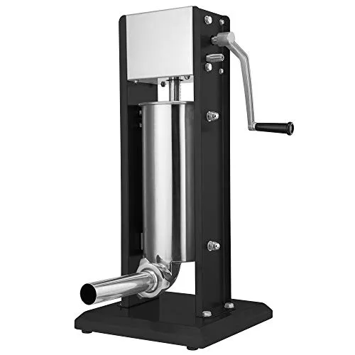 Zelsius Profi Wurstfüllmaschine aus Edelstahl | 5 Liter, Schwarz | Inkl. vier verschiedene Füllrohre | Wurstfüller, Wurstpresse, Wurstmaschine mit 2-Gang-Getriebe, Entlüftungsventil und Handkurbel