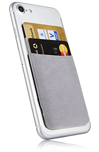 MyGadget Handy Kartenhalter zum aufkleben - RFID Blocking Haftendes Kartenfach, Kartenhülle, Karten Halterung - Geldbörse Smartphone Etui in Rosa