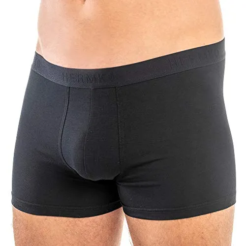HERMKO 908960 Herren Pant Boxershorts aus Bio-Baumwolle/Elastan, Größe:D 10 = EU 4XL, Farbe:schwarz