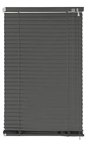 EXKLUSIV HEIMTEXTIL Aluminium Jalousie 70 x 220 cm Grau - Hochwertige 25 mm Lamellen für perfekten Sonnen- und Sichtschutz, stufenlos verstellbar und inklusive Befestigungsmaterial für einfache Montage.