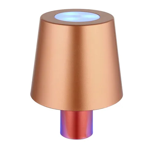 GLOBO LIGHTING LED Tischleuchte, LED-Leuchtmittel fest verbaut, Tageslichtweiß, Tischleuchte Tischlampe Flaschenlampe Akku Touch gold RGB LED H 14 cm