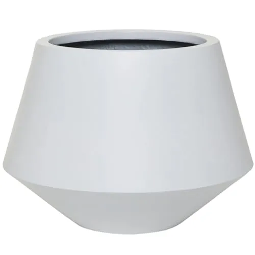 VIVANNO Pflanzentopf Pflanzkübel Fiberglas BERBELIT 30x32 cm - Blumenkübel Groß für Innen und Außen Weiß Matt