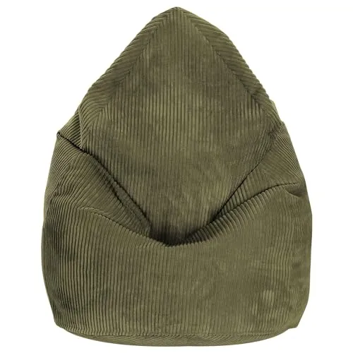 DreamRoots Sitzsack für Kinder 80x80x120cm - Cord Bean Bag Chair mit Füllung, Lehne und Bezug - für Mädchen und Jungen