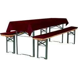 TexDeko Bierbankauflage gepolstert 220x25x4cm XL waschbar 3TLG Set - Auflagen & Polster – Komplettset mit 2 gepolsterten Bierbankauflagen und Tischdecke, sorgt für hohen Sitzkomfort und modernes Ambiente bei Festen. Waschbar und langlebig.