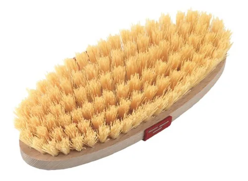Agritura Borsten-Kardätsche A00867 - Nylon-Borstenfeld, ergonomischer Holzrücken mit Handgurt für komfortables Bürsten
